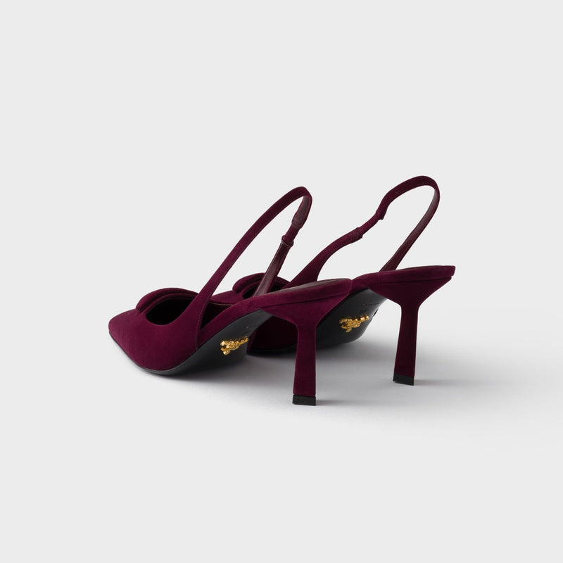 Suede slingback pumps