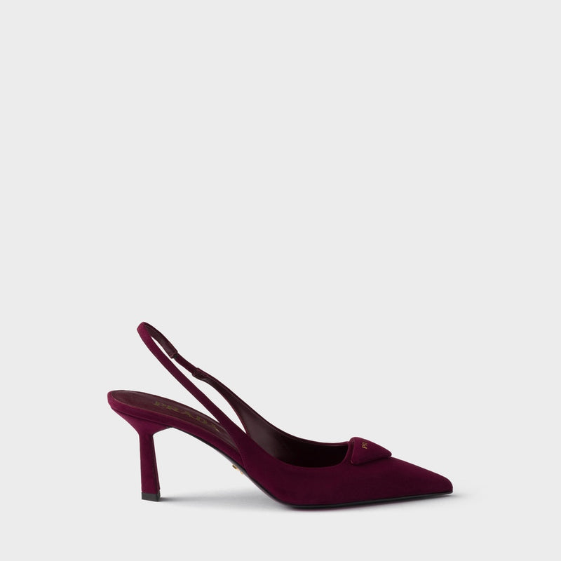 Suede slingback pumps