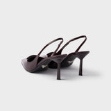 Patent leather slingback pumps