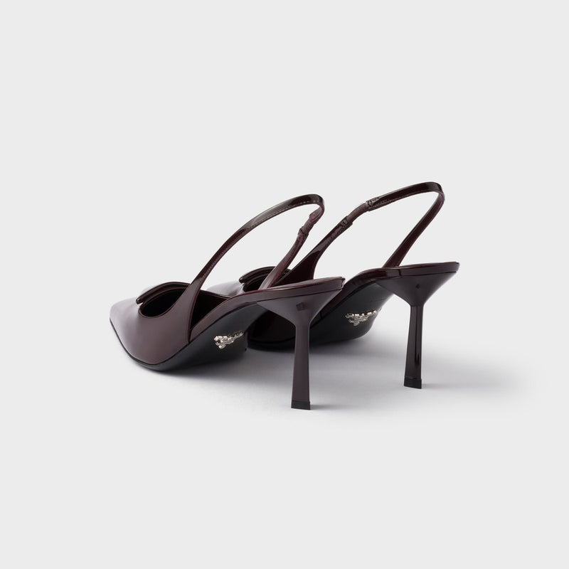 Patent leather slingback pumps