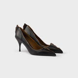 Antiqued leather pumps