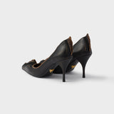 Antiqued leather pumps