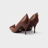 Antiqued leather pumps