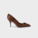 Antiqued leather pumps