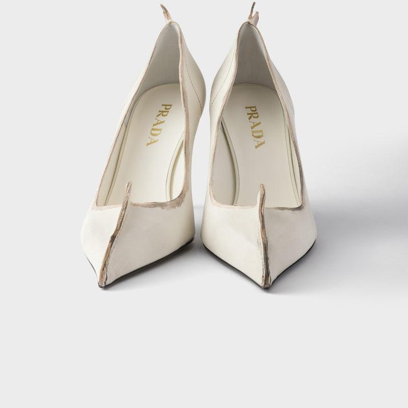 Antiqued leather pumps