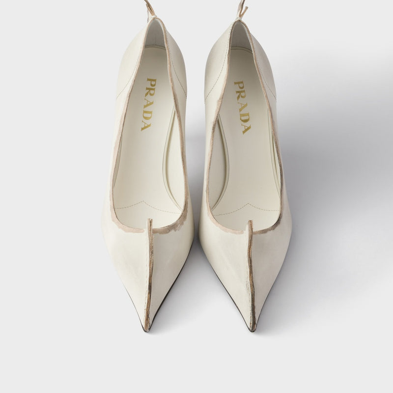 Antiqued leather pumps