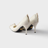 Antiqued leather pumps