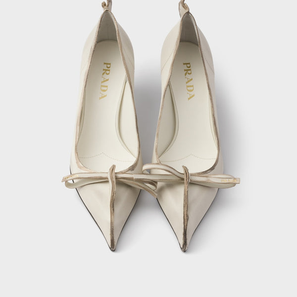 Antiqued leather pumps