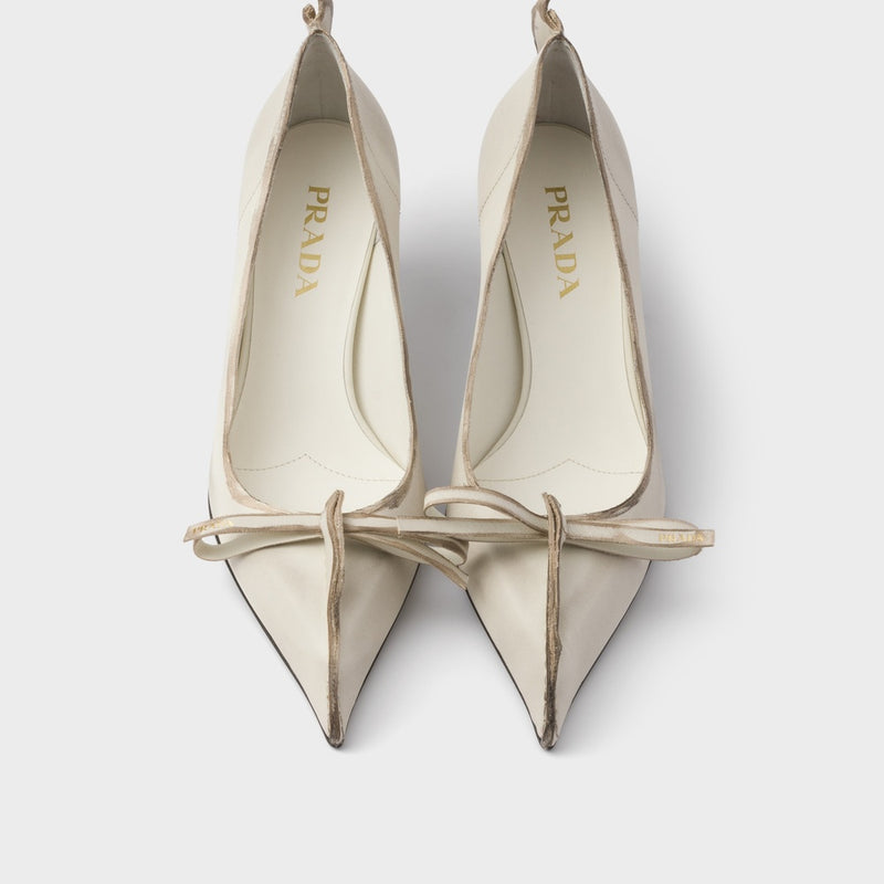 Antiqued leather pumps