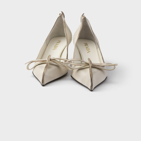 Antiqued leather pumps