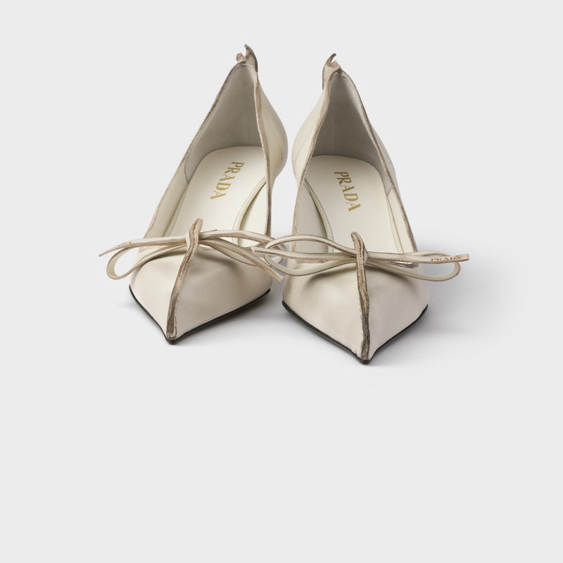 Antiqued leather pumps