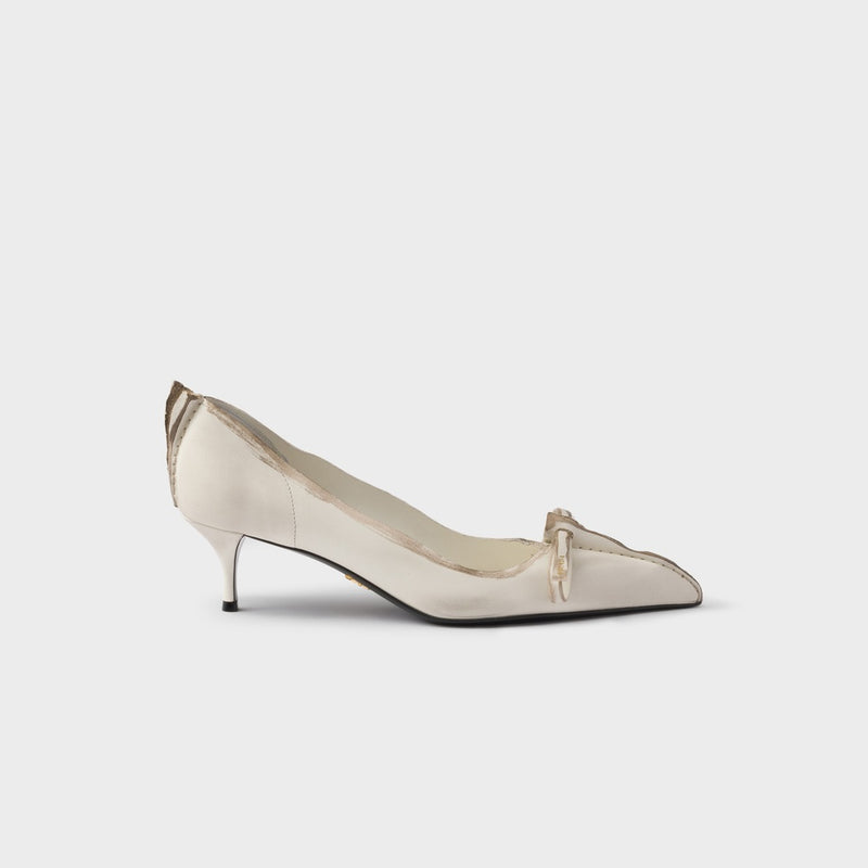 Antiqued leather pumps