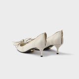 Antiqued leather pumps