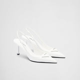 Brushed leather slingback pumps