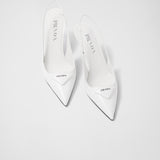 Brushed leather slingback pumps