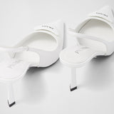 Brushed leather slingback pumps