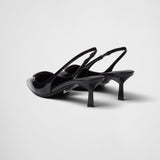 Patent leather slingback pumps