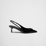 Patent leather slingback pumps
