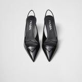 Patent leather slingback pumps