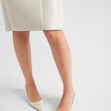 Patent leather slingback pumps