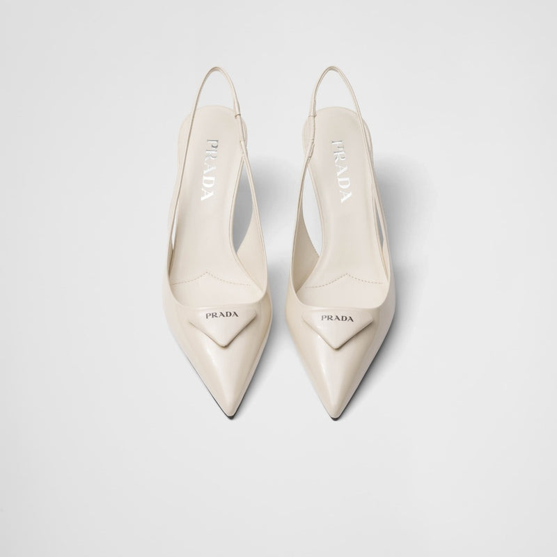 Patent leather slingback pumps