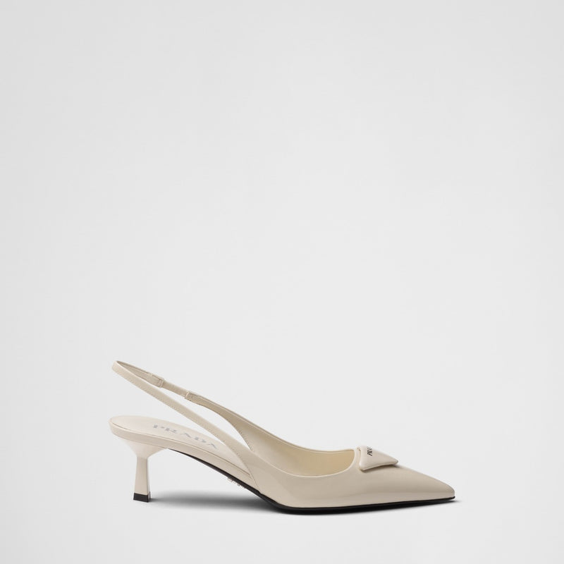 Patent leather slingback pumps