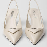 Patent leather slingback pumps