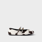 Printed leather ballerinas