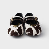 Printed leather ballerinas