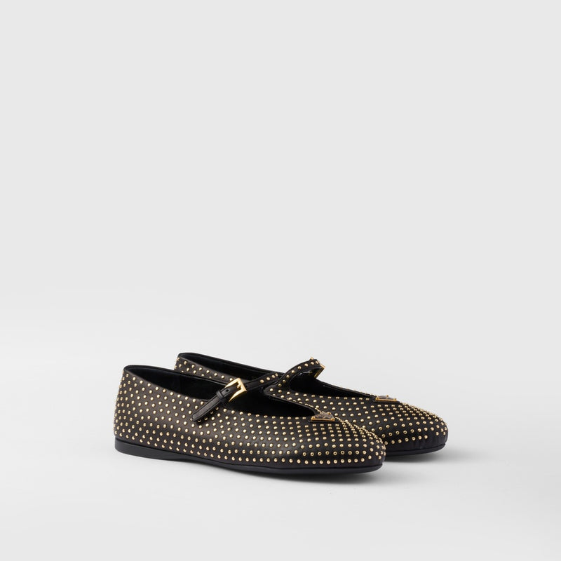 Nappa leather ballerinas with studs