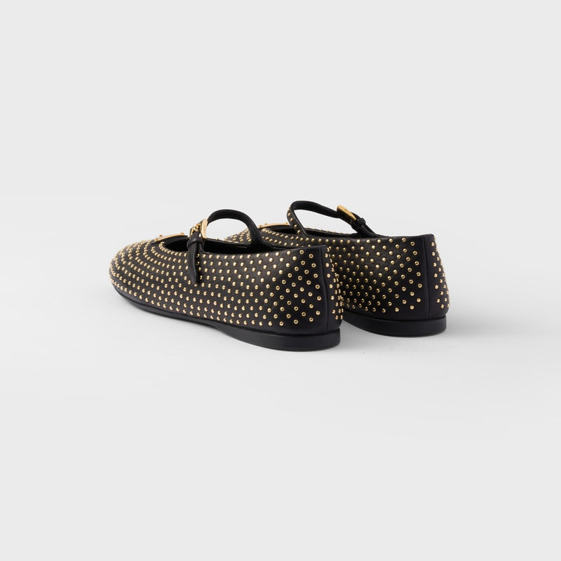 Nappa leather ballerinas with studs