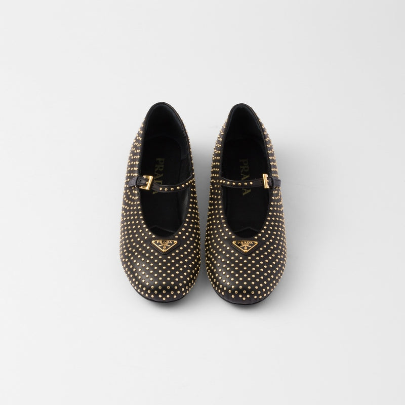 Nappa leather ballerinas with studs