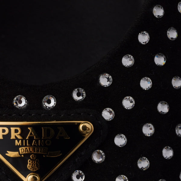 Suede ballerinas with crystals