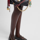 Suede ballerinas with crystals