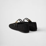 Mesh fabric ballerinas