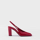 Patent leather slingback pumps