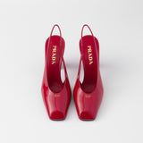 Patent leather slingback pumps