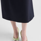 Satin and metallic leather pumps