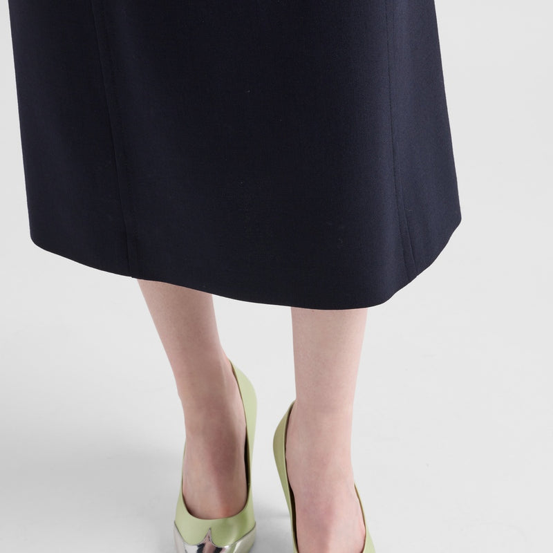 Satin and metallic leather pumps