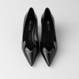 Two-tone brushed leather pumps