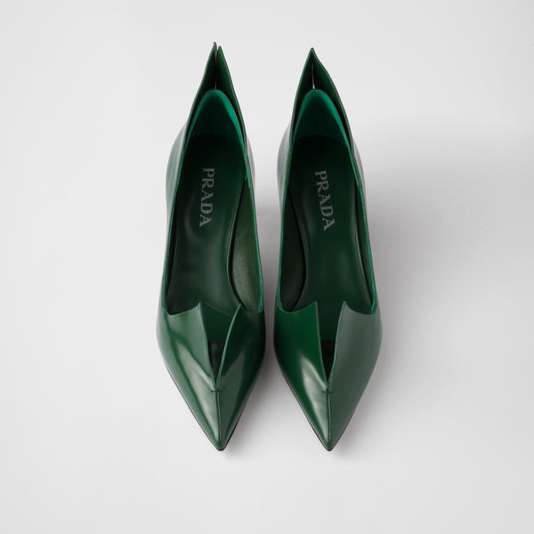 Brushed leather pumps