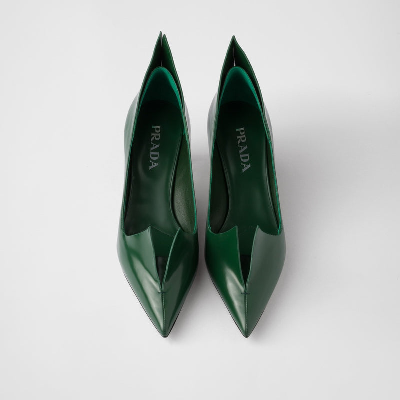 Brushed leather pumps