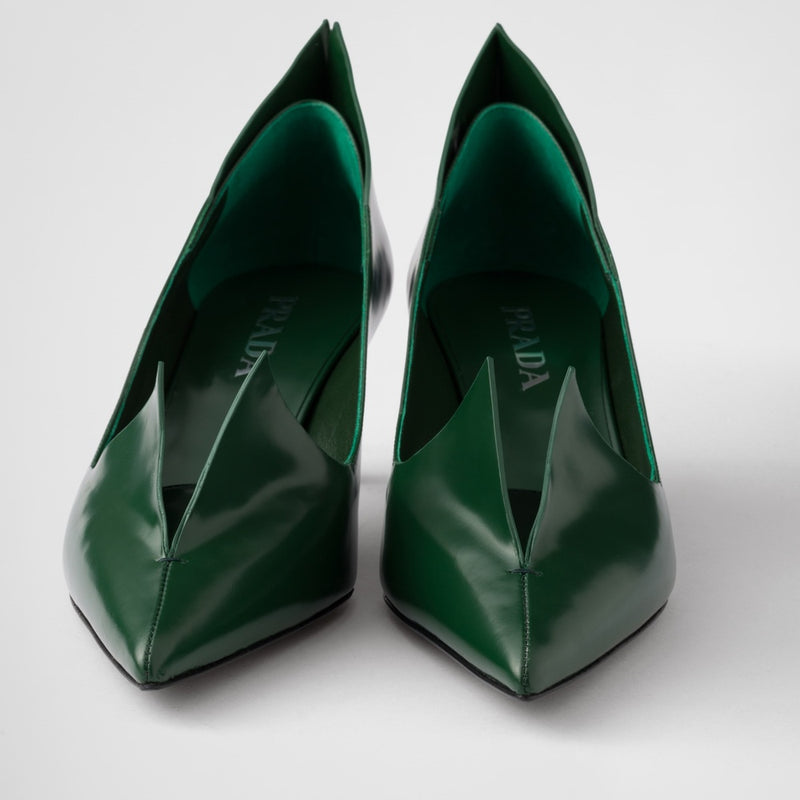 Brushed leather pumps