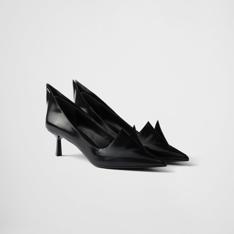 Brushed leather pumps