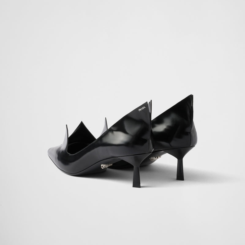 Brushed leather pumps