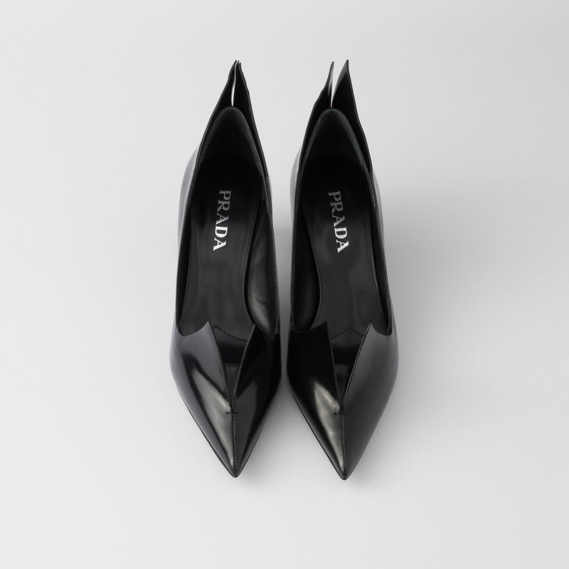 Brushed leather pumps