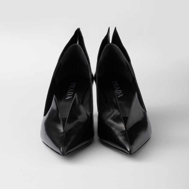 Brushed leather pumps