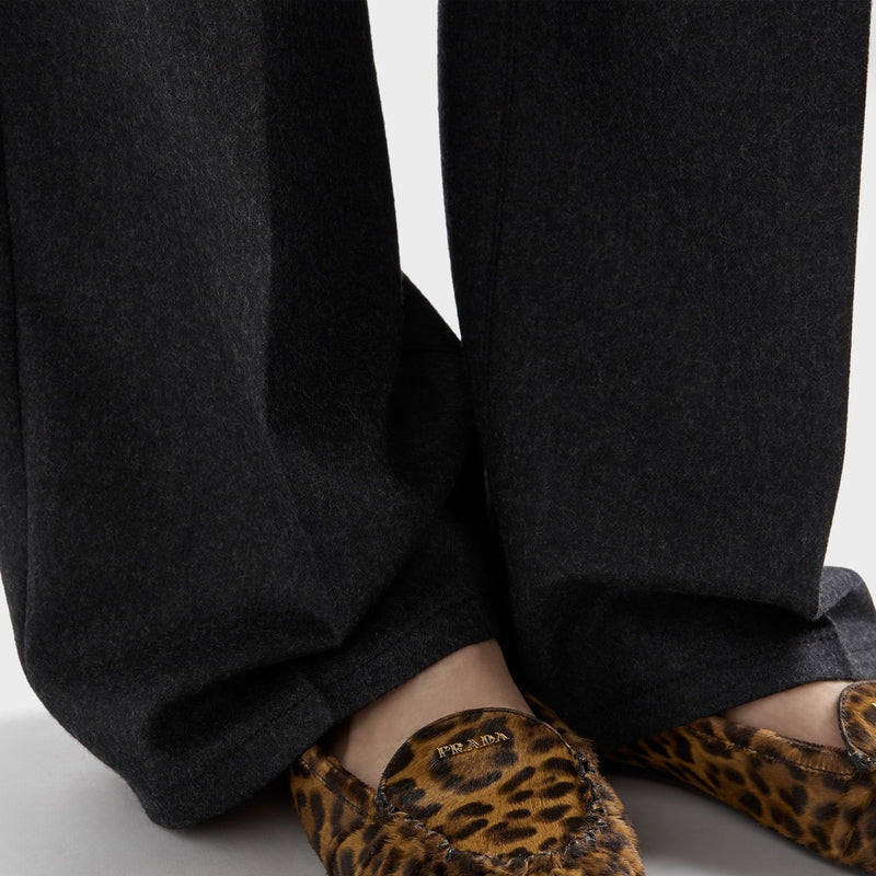 Printed leather ballerinas