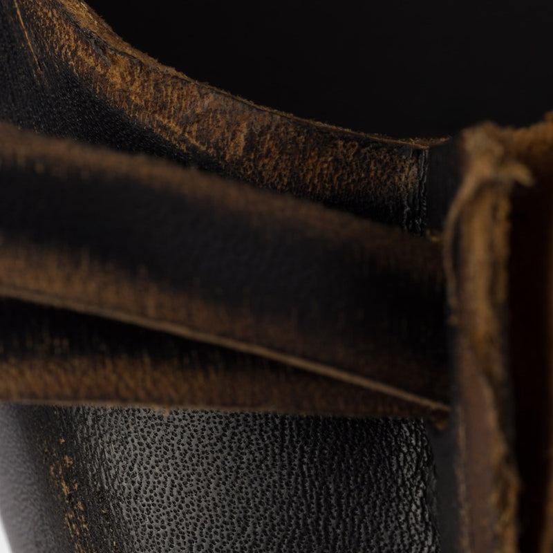 Antiqued leather pumps