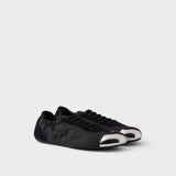 Collapse Re-Nylon and suede sneakers with metal toecap